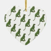 Leopard Black and Green Silhouette Keramikornament (Vorne)
