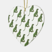 Leopard Black and Green Silhouette Keramikornament (Links)