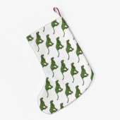 Leopard Black and Green Silhouette Kleiner Weihnachtsstrumpf (Rückseite (Hängend))