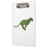Leopard Black and Green Silhouette Klemmbrett (Links)