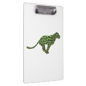 Leopard Black and Green Silhouette Klemmbrett (Rechts)