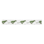 Leopard Black and Green Silhouette Satinband (Vorderseite)