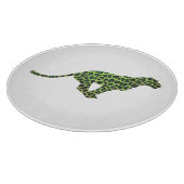 Leopard Black and Green Silhouette Schneidebrett (Ecke)