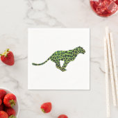 Leopard Black and Green Silhouette Serviette (Beispiel)