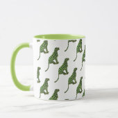 Leopard Black and Green Silhouette Tasse (Links)