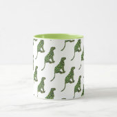 Leopard Black and Green Silhouette Tasse (Zentrum)