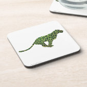 Leopard Black and Green Silhouette Untersetzer (Linke Seite)