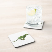 Leopard Black and Green Silhouette Untersetzer (Rechte Seite)