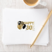Leopard Black Gold Balloons 30. Geburtstag Adressaufkleber (Insitu)