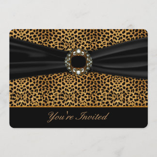 Leopard Black Jeder Anlass Einladung Vorlage