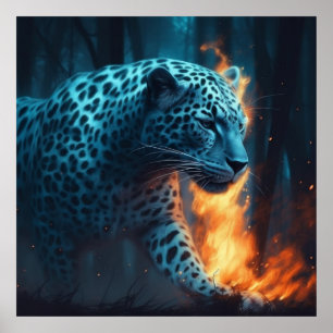 Leopard Blanc Poster