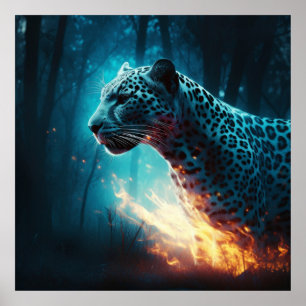 Leopard Blanc Poster