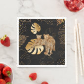 Leopard-Blätter Serviette (Beispiel)