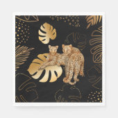 Leopard-Blätter Serviette (Vorderseite)