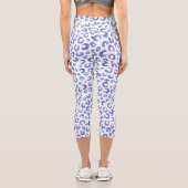 Leopard-Blauer Glitzer Capri Leggings (Rückseite)