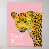 Leopard Bleibe Wild Pink Poster (Vorne)