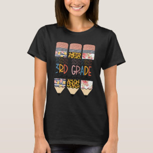 Leopard Bleistift Lehrer 3. Klasse Dritte Klasse U T-Shirt