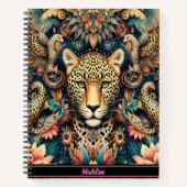 Leopard Bliss: Erholung unter tropischen Vögeln Notizblock (Vorderseite)