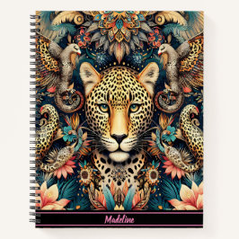 Leopard Bliss: Erholung unter tropischen Vögeln Notizblock