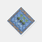 Leopard Blue Bamboo Chinoiserie Ginger Jar Paper Serviette (Ecke)