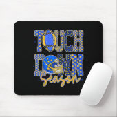 Leopard Blue Gold Checkered Football Touchdown Sea Mousepad (Mit Mouse)