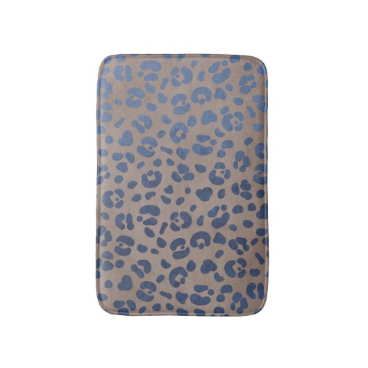 Leopard Blue Pattern Badematte (Vorderseite Vertikal)