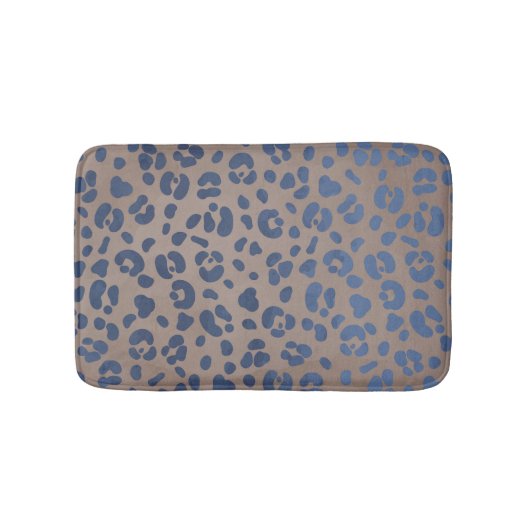 Leopard Blue Pattern Badematte (Vorderseite)