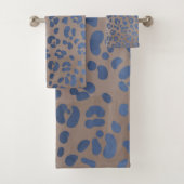 Leopard Blue Pattern Badhandtuch Set (Insitu)