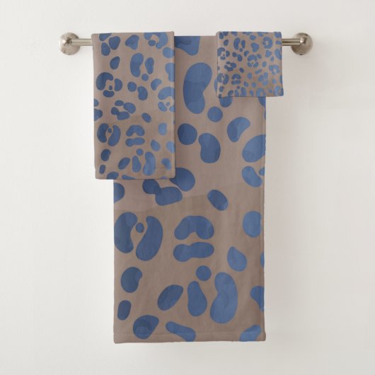Leopard Blue Pattern Badhandtuch Set (Insitu)
