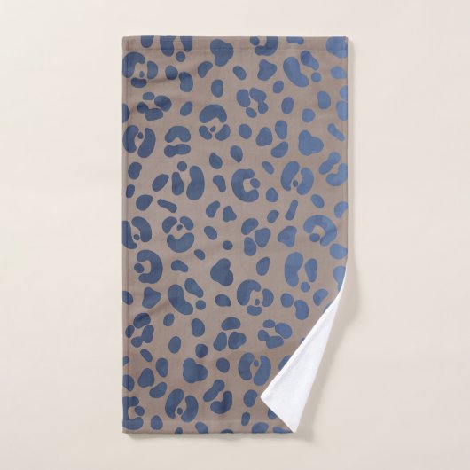 Leopard Blue Pattern Badhandtuch Set (Handtuch)