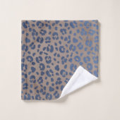 Leopard Blue Pattern Badhandtuch Set (Waschlappen)