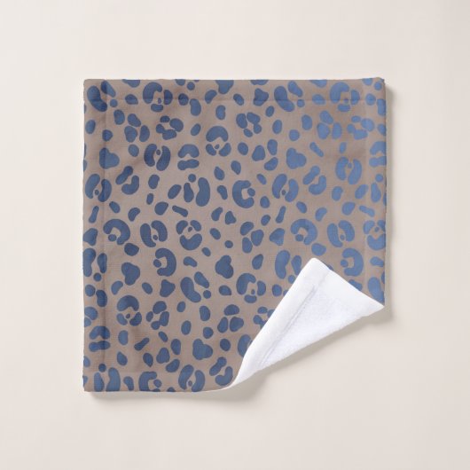 Leopard Blue Pattern Badhandtuch Set (Waschlappen)