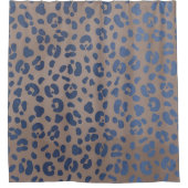 Leopard Blue Pattern Duschvorhang (Vorderseite)