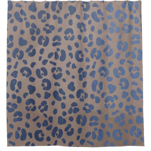 Leopard Blue Pattern Duschvorhang (Vorderseite)