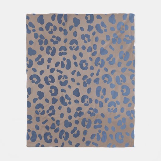 Leopard Blue Pattern Fleecedecke (Vorderseite)
