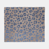Leopard Blue Pattern Fleecedecke (Vorderseite (Horizontal))