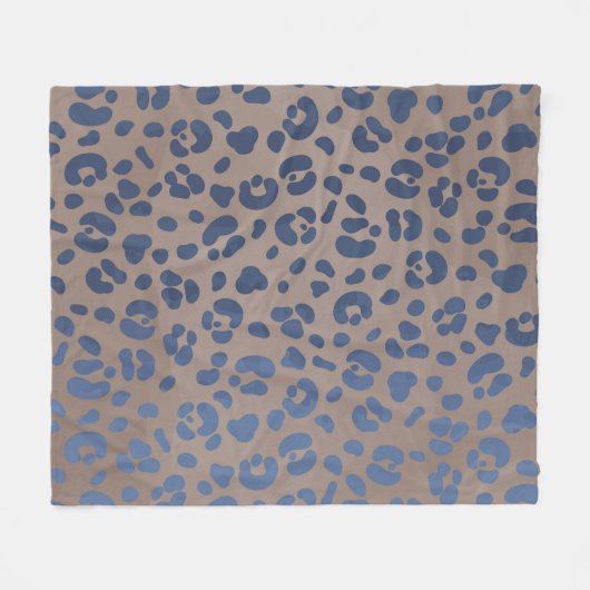 Leopard Blue Pattern Fleecedecke (Vorderseite (Horizontal))
