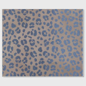 Leopard Blue Pattern Geschenkpapier (Flach)