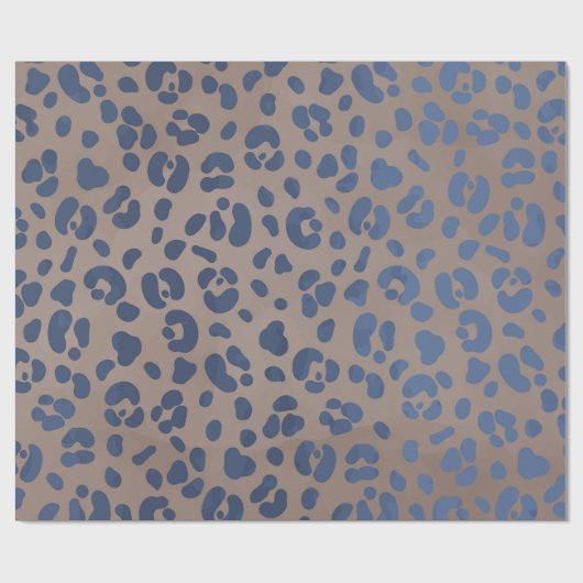 Leopard Blue Pattern Geschenkpapier (Flach)