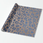 Leopard Blue Pattern Geschenkpapier (Ungerollt)