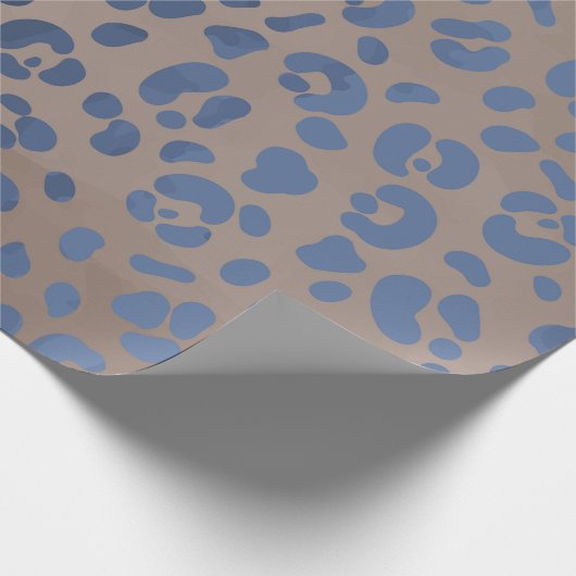 Leopard Blue Pattern Geschenkpapier (Ecke)