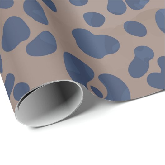 Leopard Blue Pattern Geschenkpapier (Rolleneckpunkt)