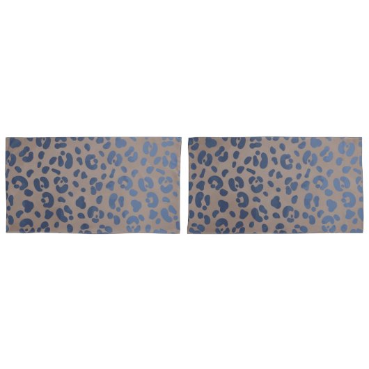 Leopard Blue Pattern Kissenbezug (Vorderseite-Set)