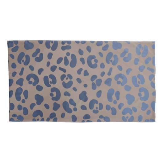 Leopard Blue Pattern Kissenbezug (Rückseite-Rechts)