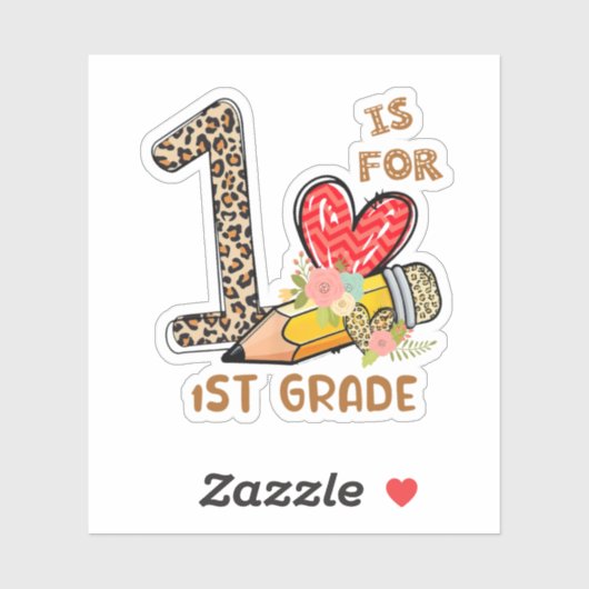 Leopard Blume 1St Grad Aufkleber (Blatt)