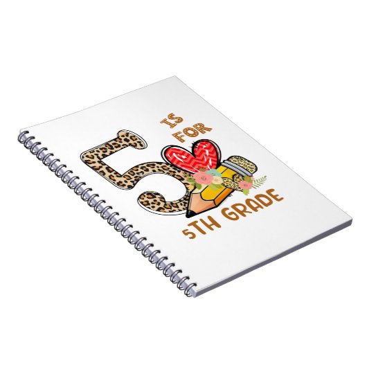 Leopard Blume 5Studienlehrer Notizblock (Rechte Seite)