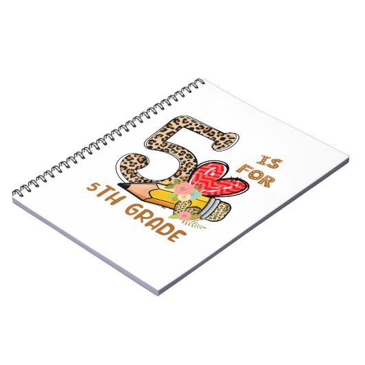 Leopard Blume 5Studienlehrer Notizblock (Linke Seite)