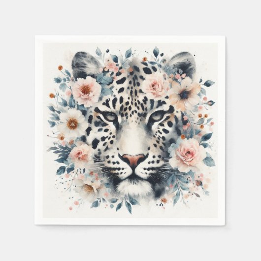 Leopard Blume Napkins Serviette (Vorderseite)
