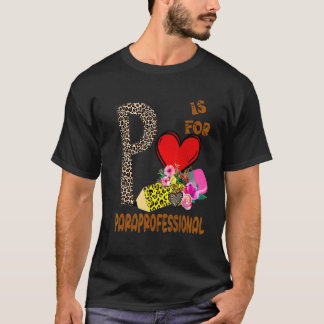 Leopard-Blumen Bleistift Paraprofessional T-Shirt
