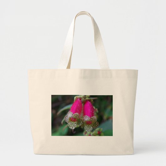 Leopard-Blumen-Entwurf Jumbo Stoffbeutel (Vorne)